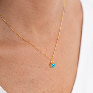 Collar Wish Cadena Oro Ojo Turco Azul