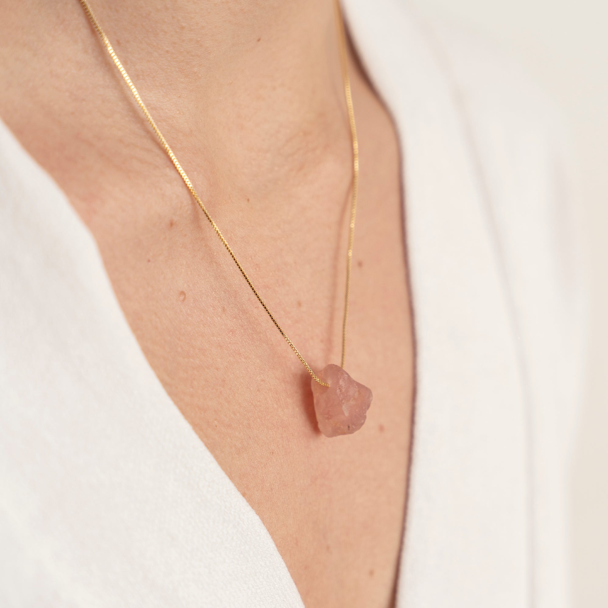 Collar Cristal Cuarzo Rosado