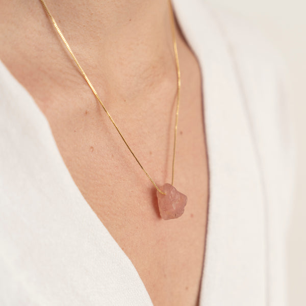 Collar Cristal Cuarzo Rosado