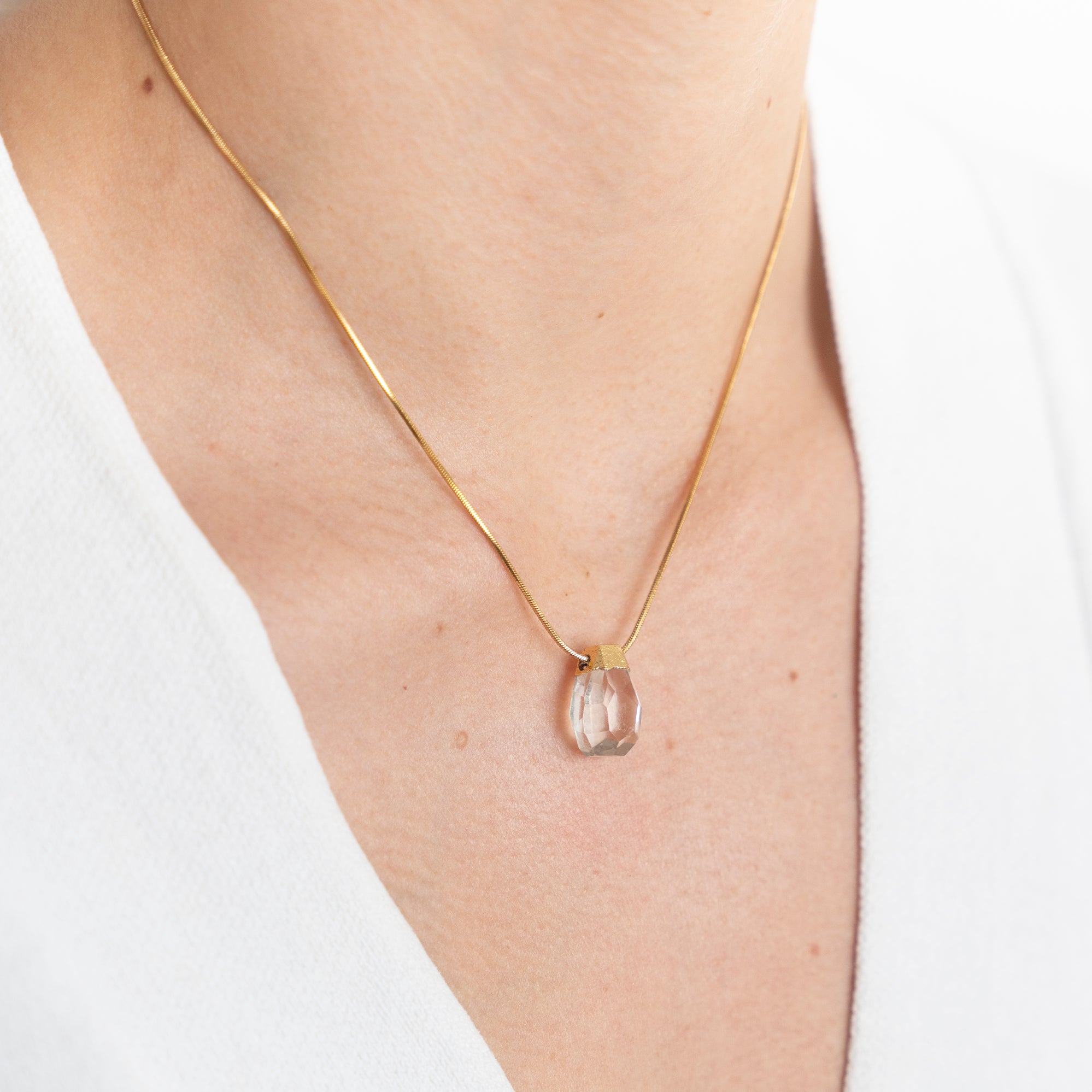 Collar Wish Cristal de Cuarzo Drop