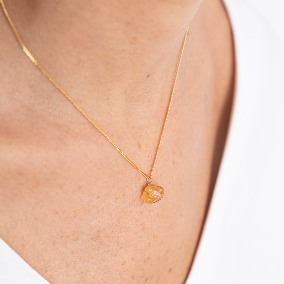 Collar Wish Cadena Oro Citrino