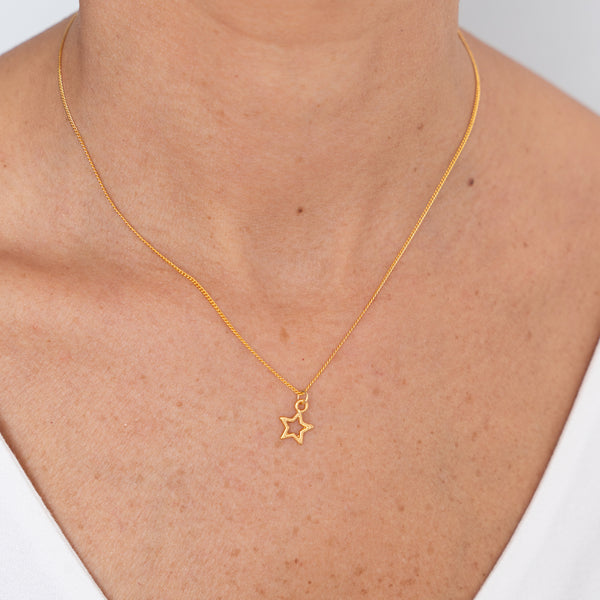 Collar Wish Cadena Oro Estrella Amigas