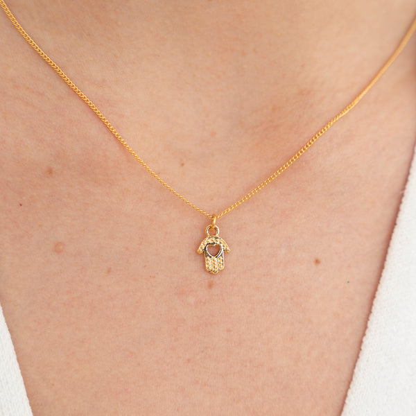Collar Wish cadena oro Hamsa
