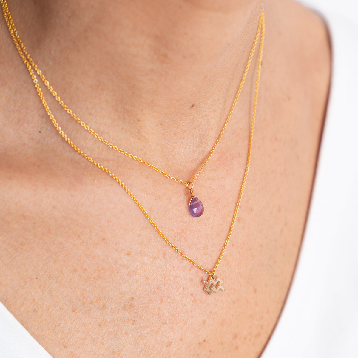 Collar Wish Piedra Acuario