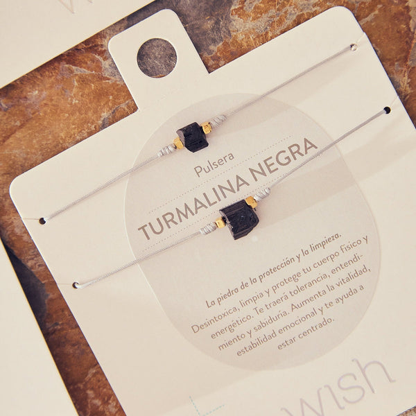 Set Collar + Pulsera Hilo Turmalina