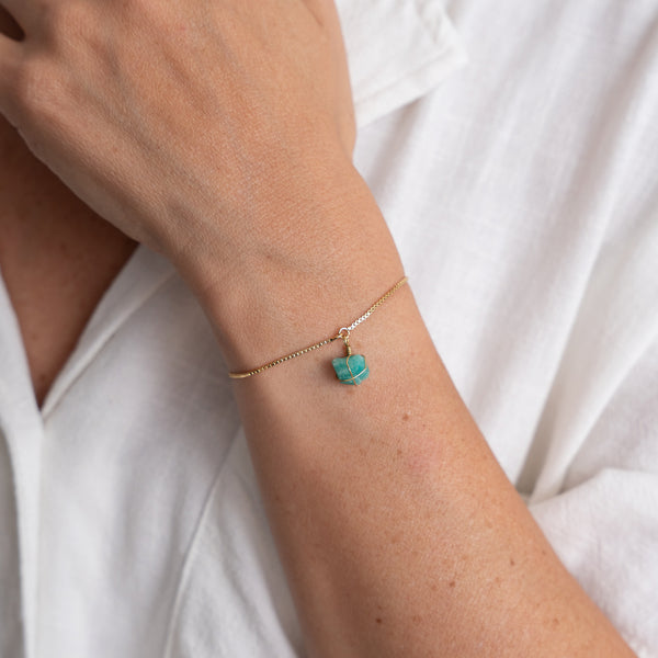 Pulsera Wish cadena oro Amazonita