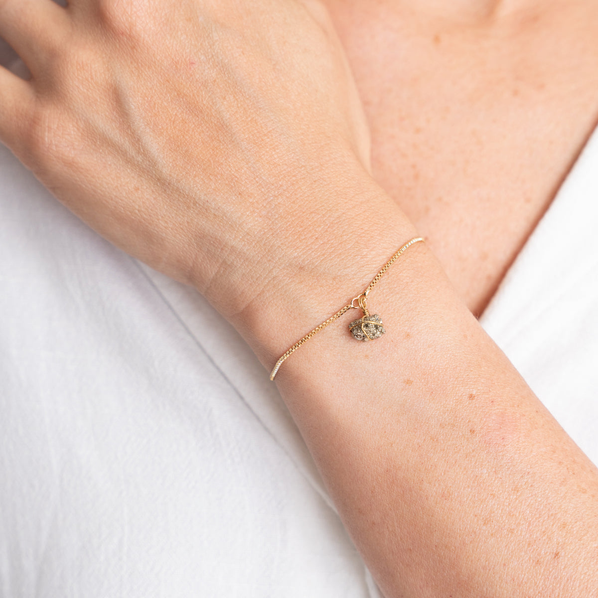 Pulsera Wish Cadena Oro Pirita