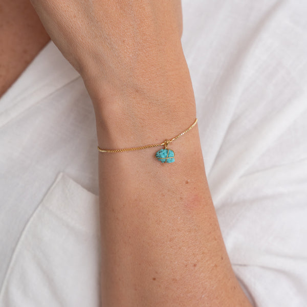 Pulsera Wish Cadena Oro Turquesa