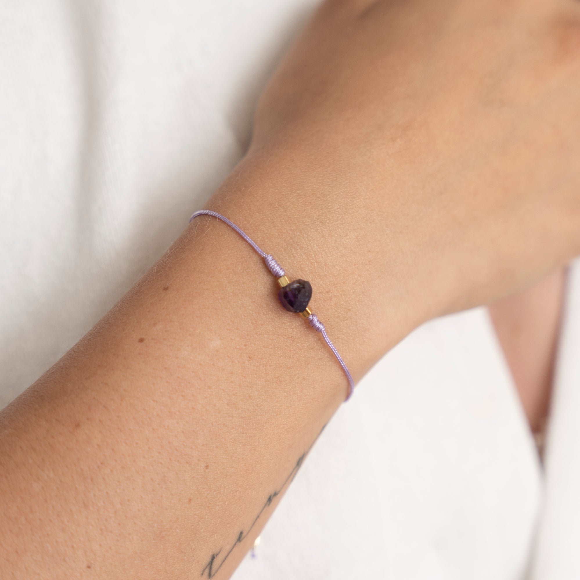 Set Collar + Pulsera Hilo Amatista