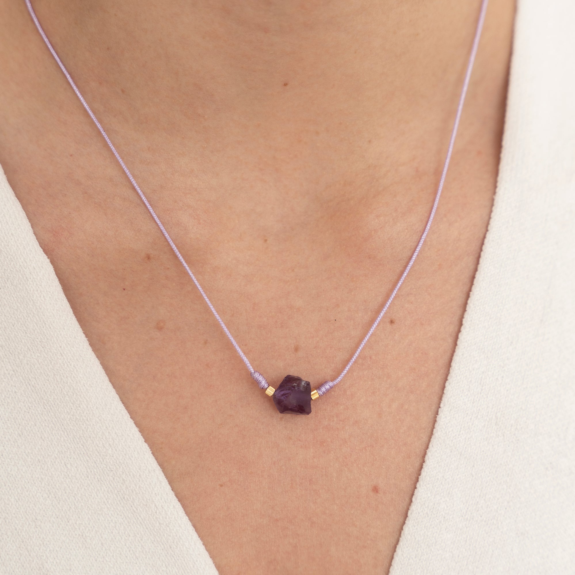 Set Collar + Pulsera Hilo Amatista