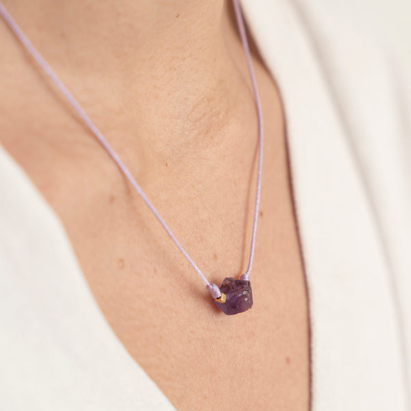 Set Collar + Pulsera Hilo Amatista