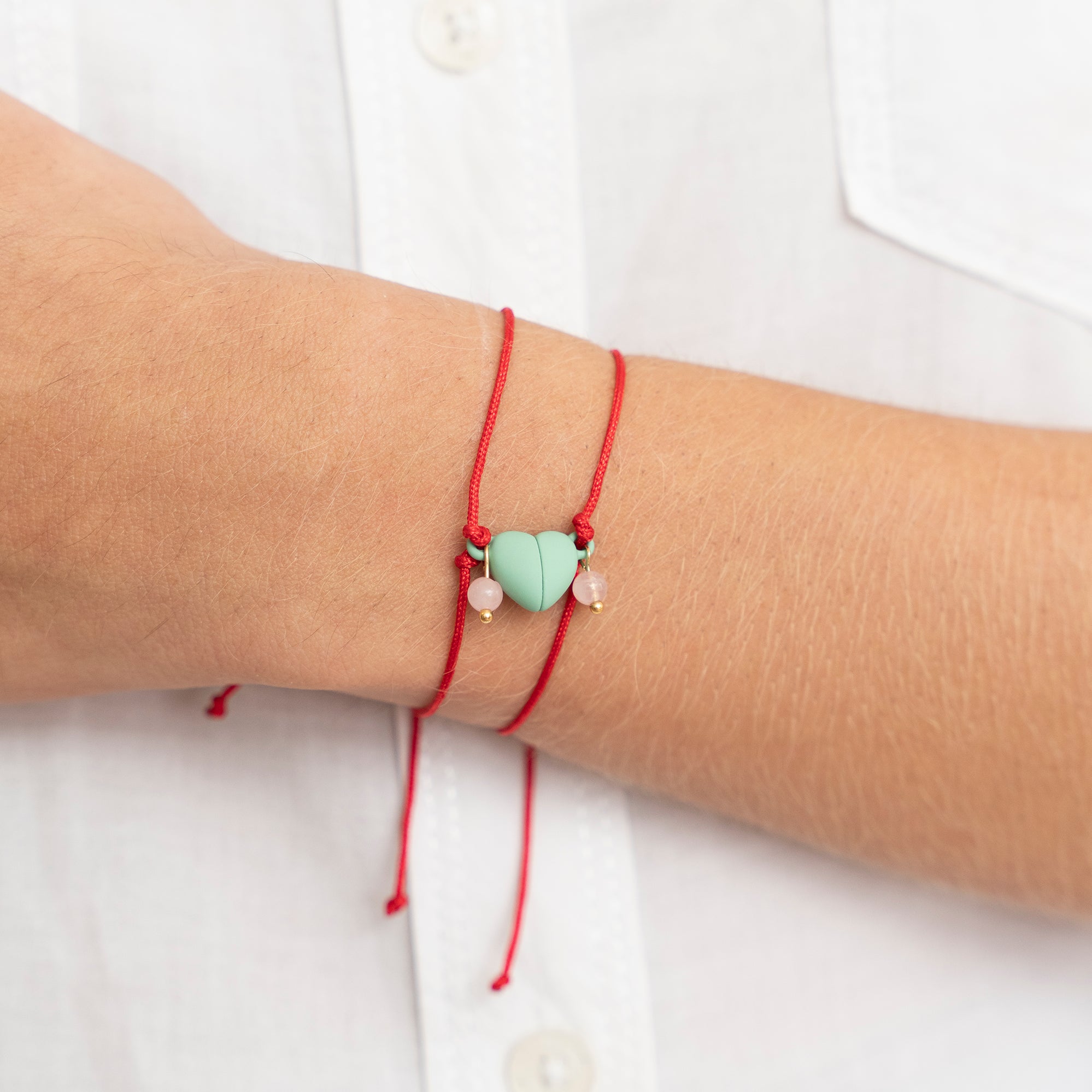 Set Pulseras Conexión Magnética Verde Menta