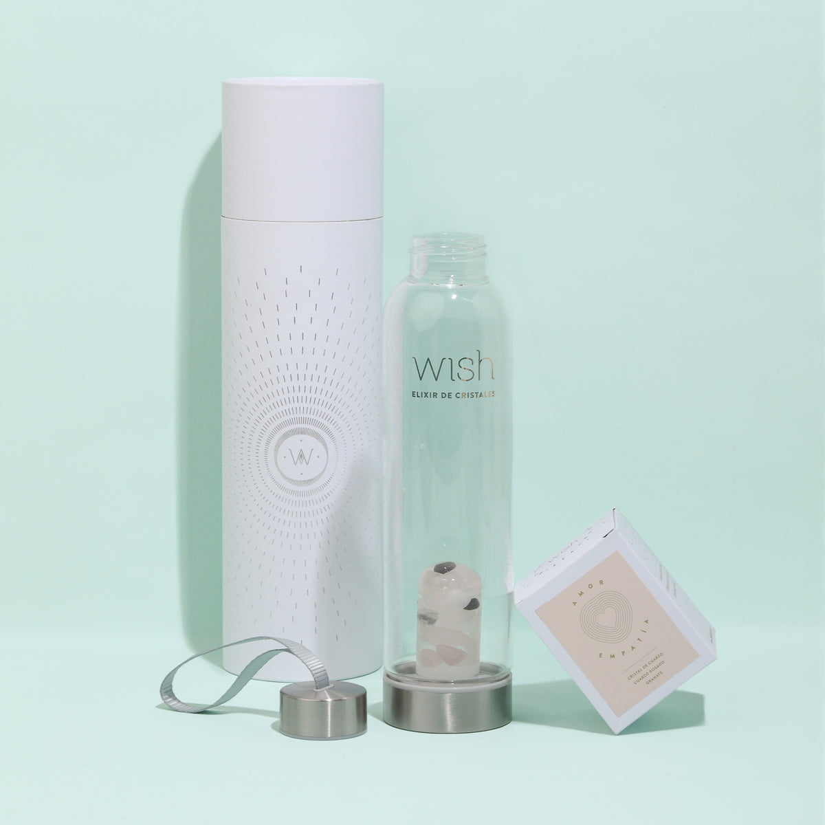Termo Con Cristales  Wish -  Amor y Compasión