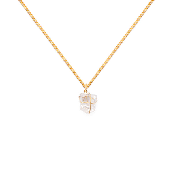 Collar Wish cadena oro Cristal de Cuarzo