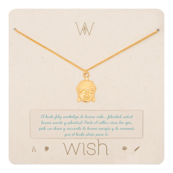 Collar Cadena Oro Happy Buddha