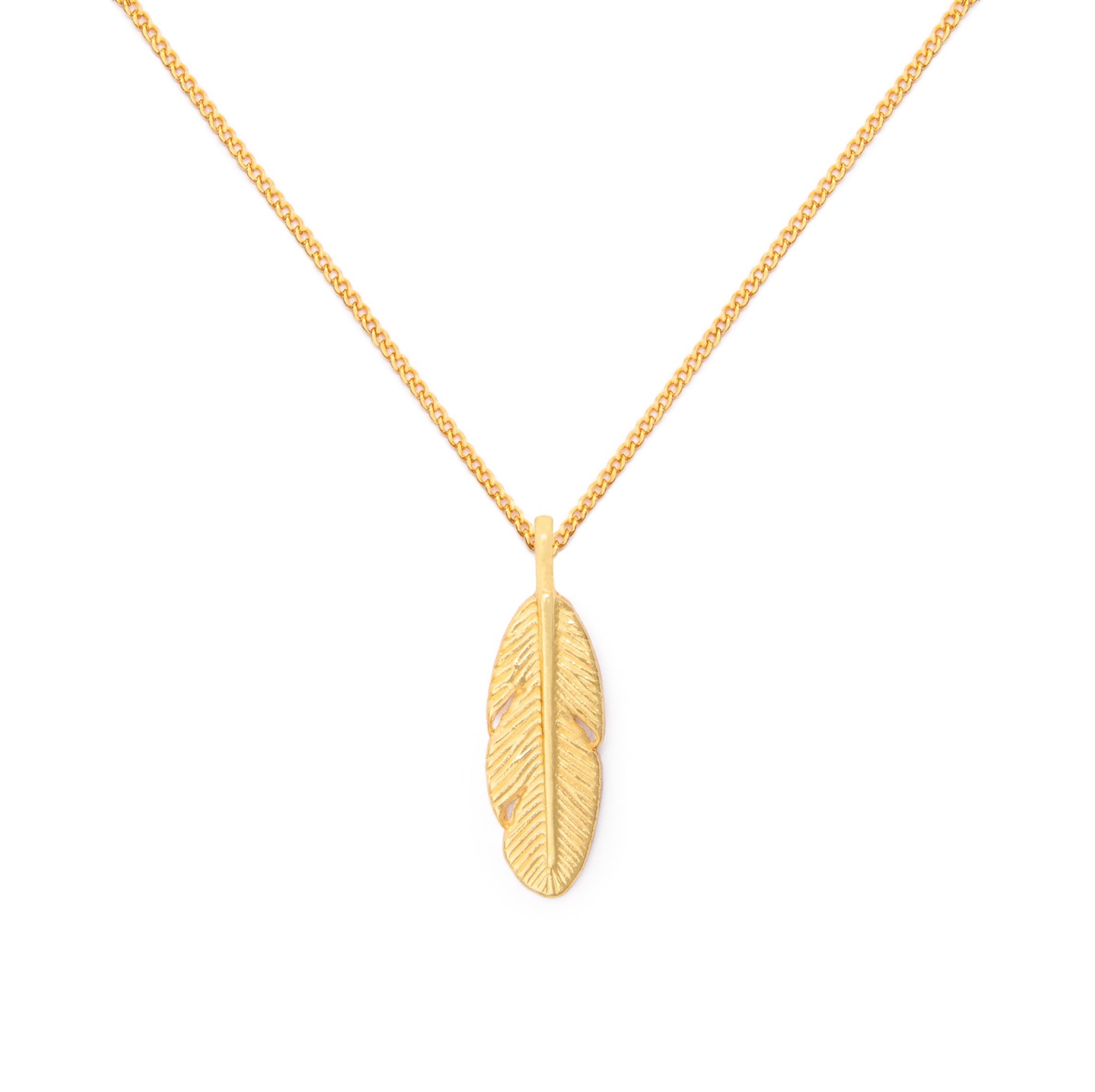 Collar Cadena Oro Pluma