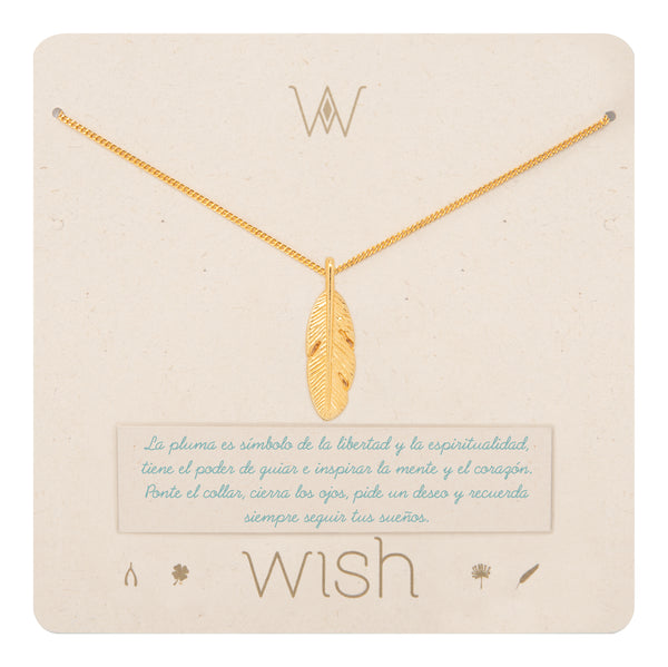 Collar Cadena Oro Pluma