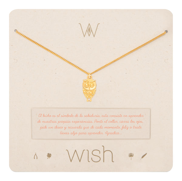 Collar Cadena Oro Búho