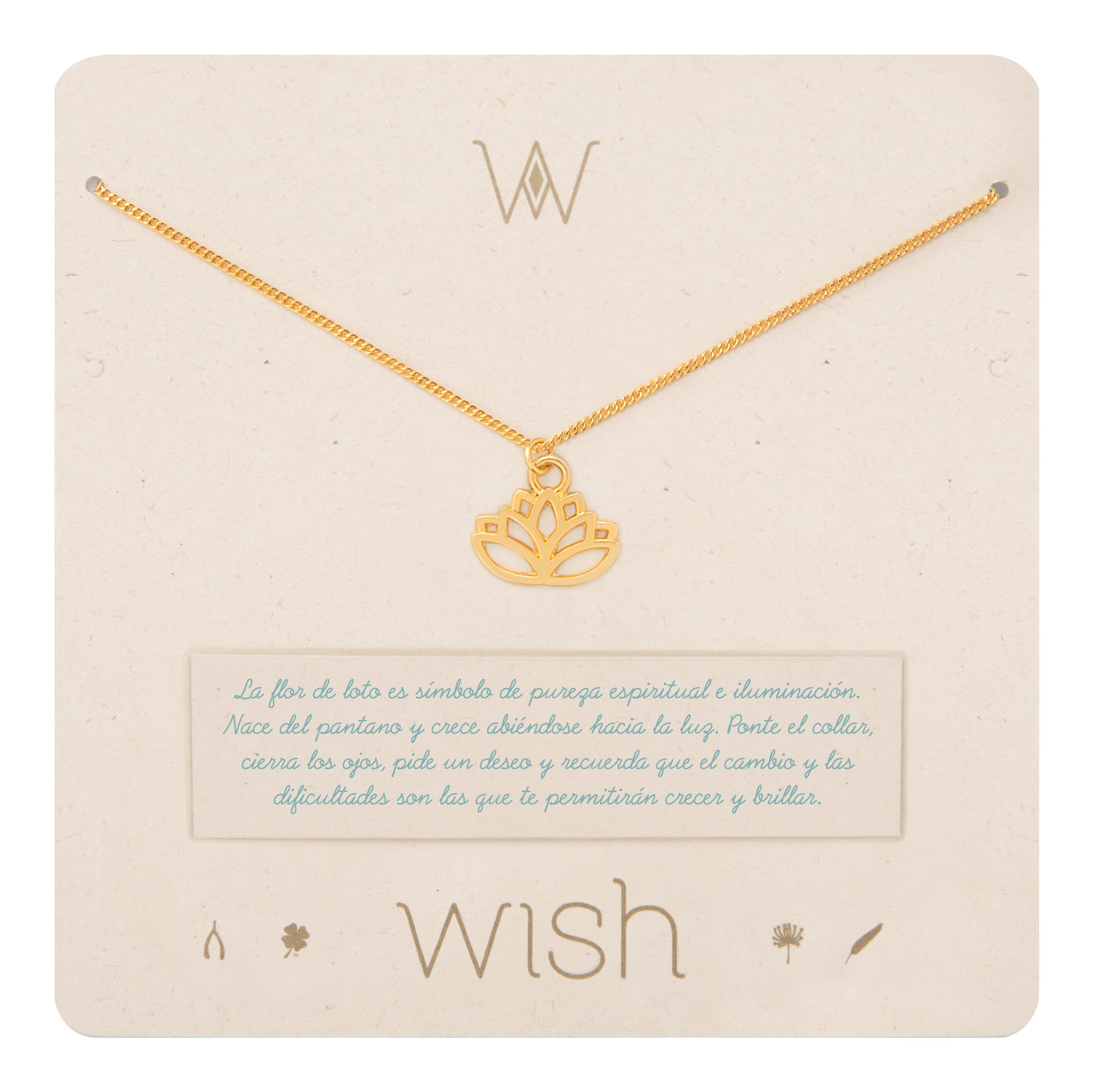 Collar Cadena Oro Flor de Loto