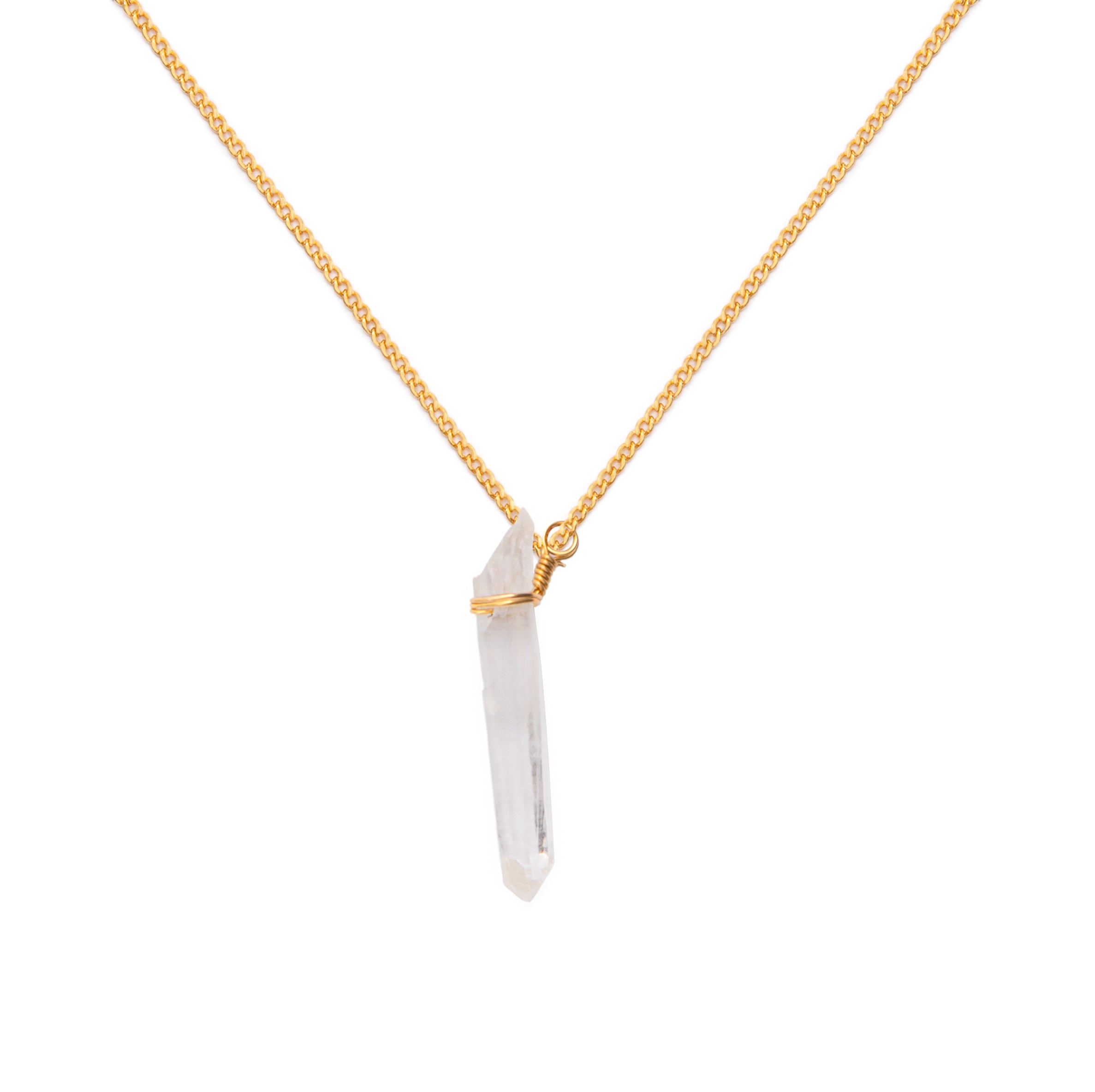 Collar Wish cadena oro Cuarzo Punta