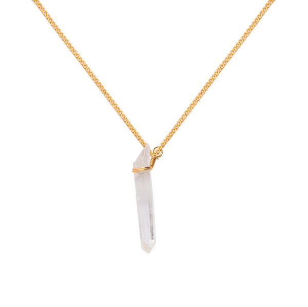 Collar Wish cadena oro Cuarzo Punta