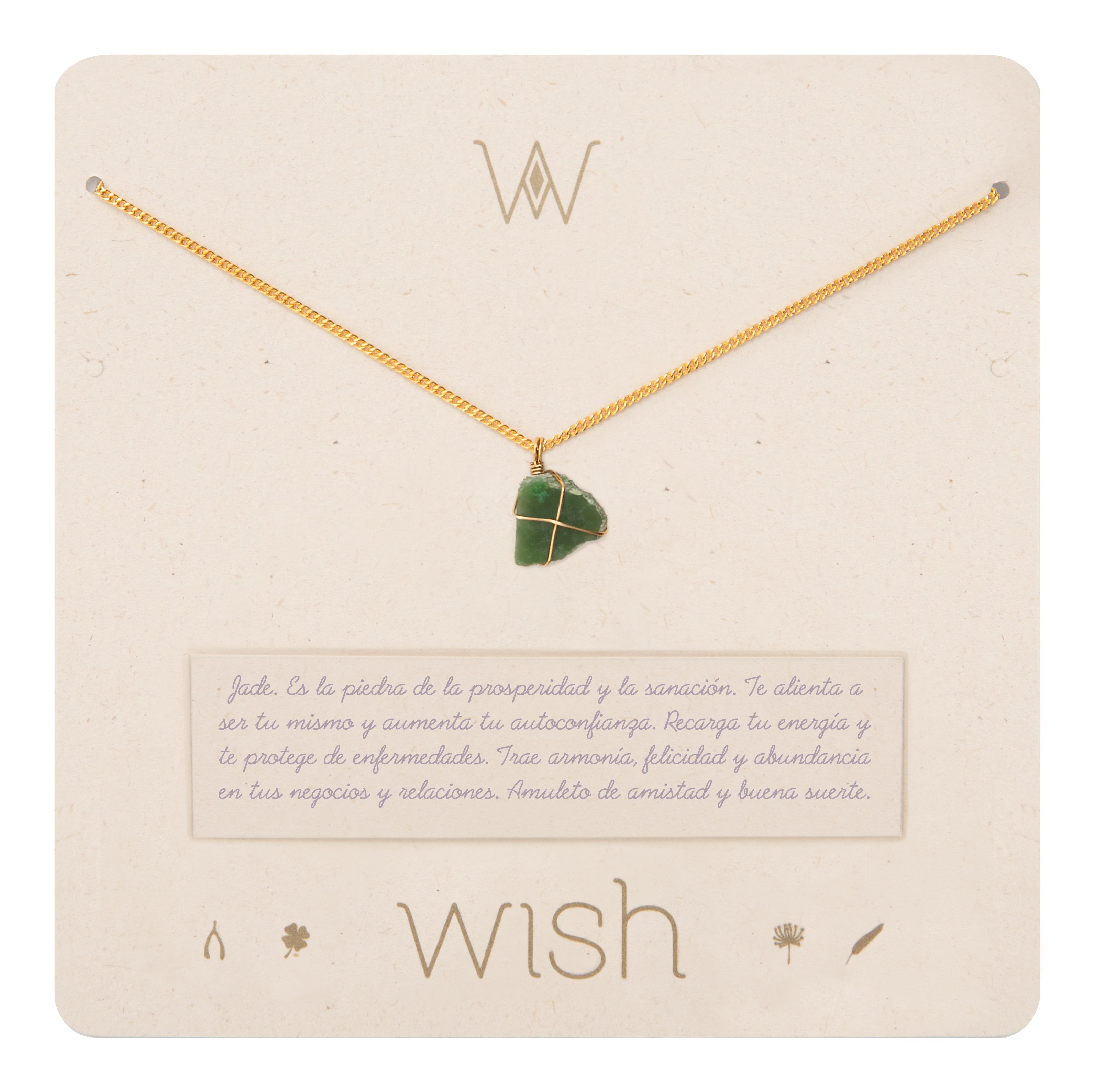 Collar Wish cadena oro Jade