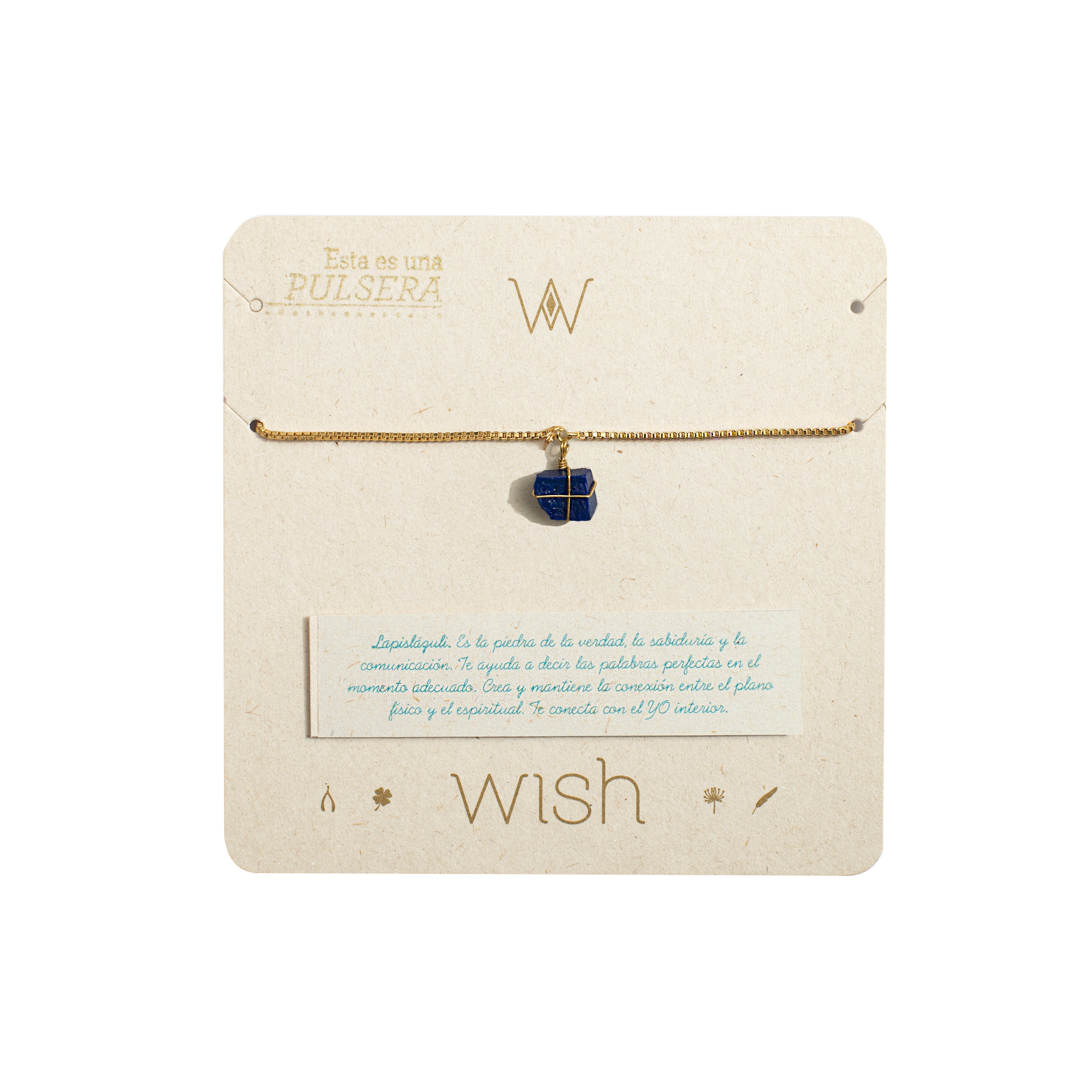 Pulsera Wish cadena oro Lapislázuli