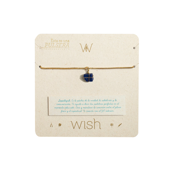 Pulsera Wish cadena oro Lapislázuli