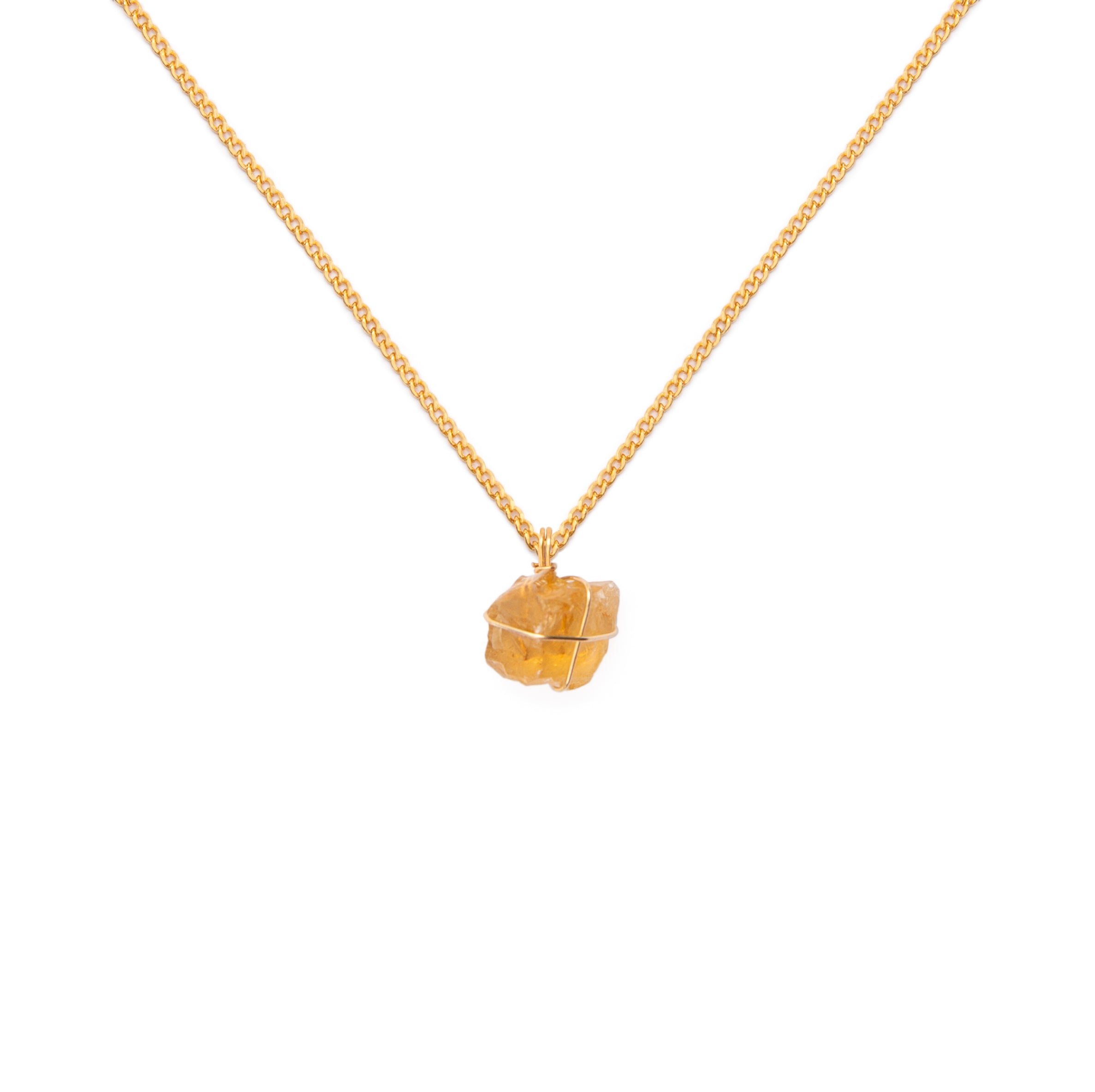 Collar cadena oro Citrino - makeawishco