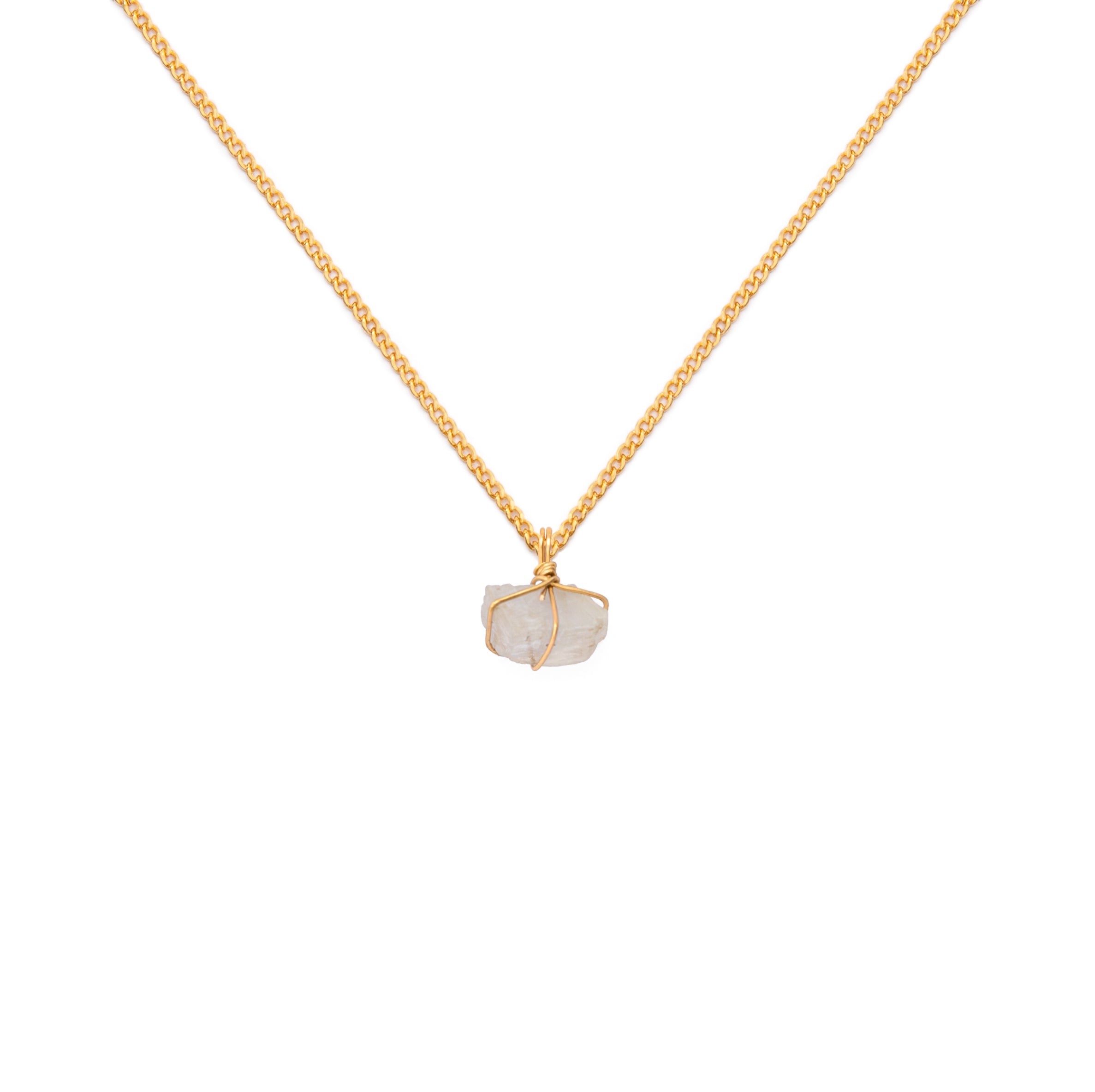 Collar cadena Oro Piedra Lunar - makeawishco